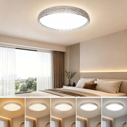LED Flush Mount Ceiling Light with Sculptural Ring Design