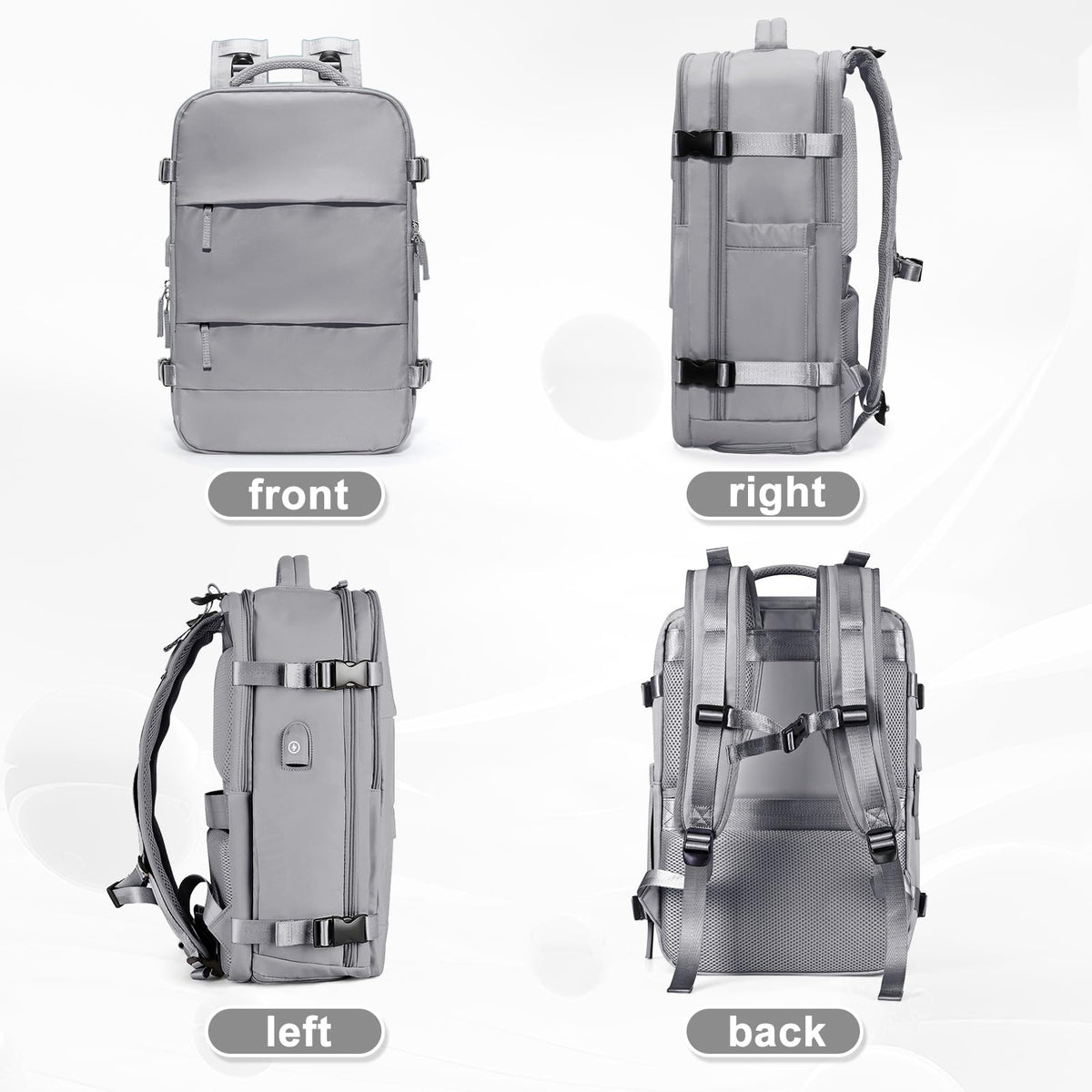Travel Backpack For Women Men (Grey / 25 liters)