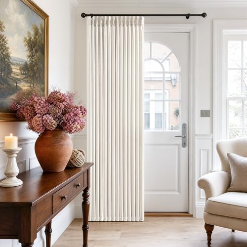 Light Filtering Pinch Pleated Linen Blend Neutral Curtains 72 Inches Long (Natural / 40"W x 72"L (Pack of 2))
