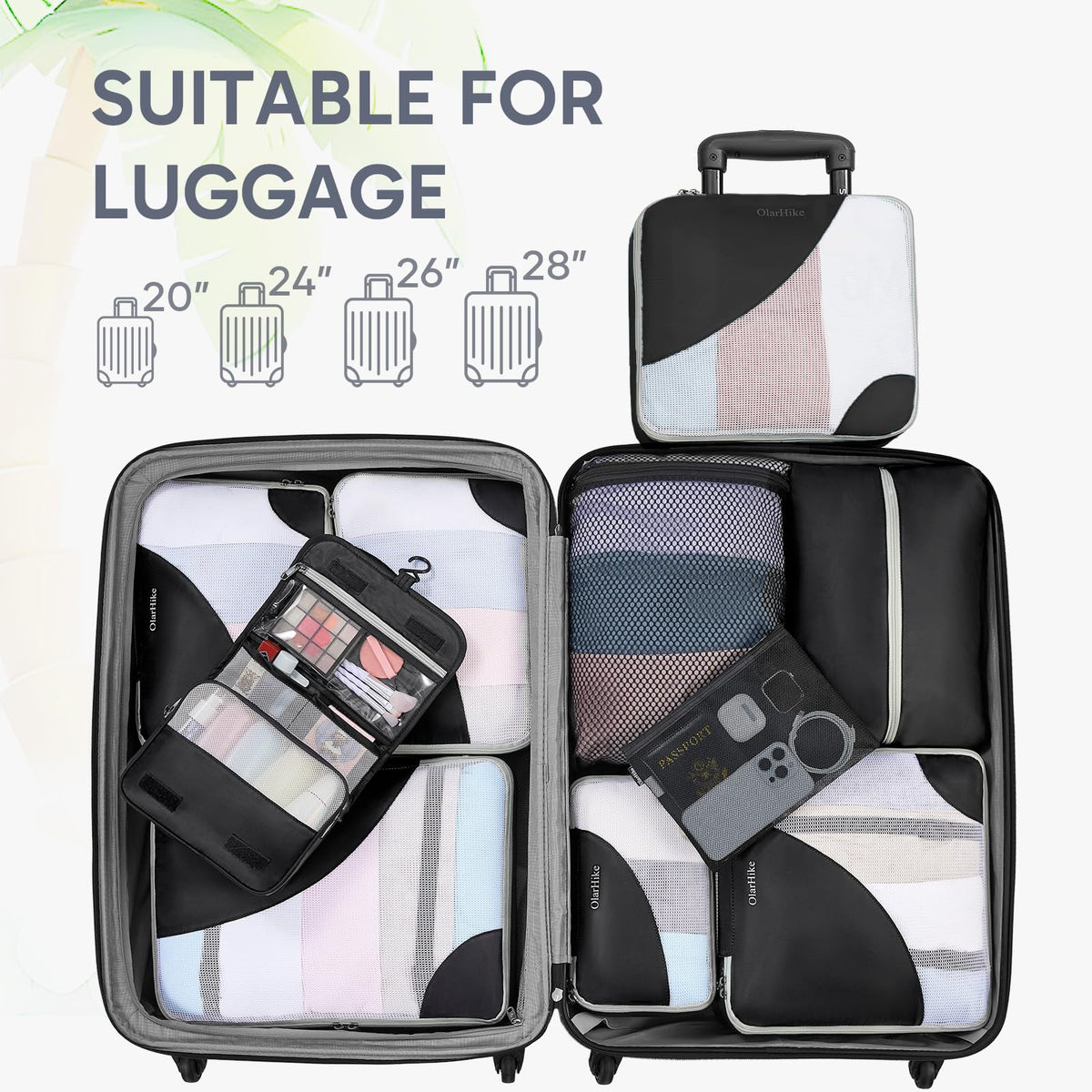 Packing Cubes for Travel (03 Black)