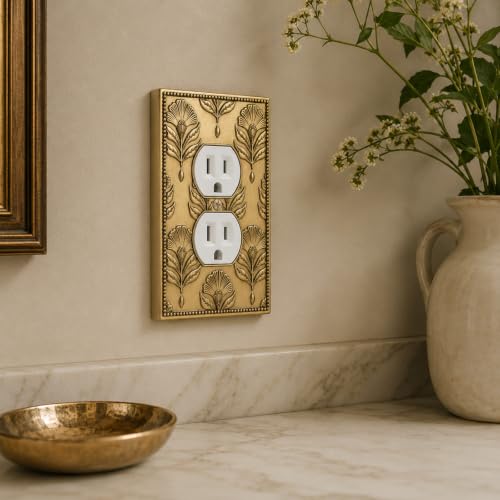 Light Switch Cover Plate Outlet Covers Brushed Brass Gold Metal Decorative Wall Plates