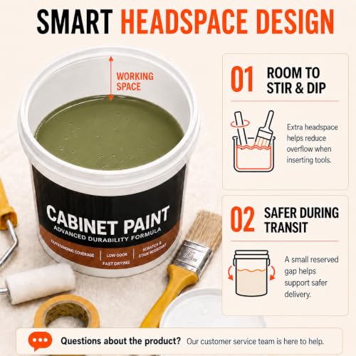 Cabinet Paint (Olive Green / 16 Fl Oz (Pack of 1))