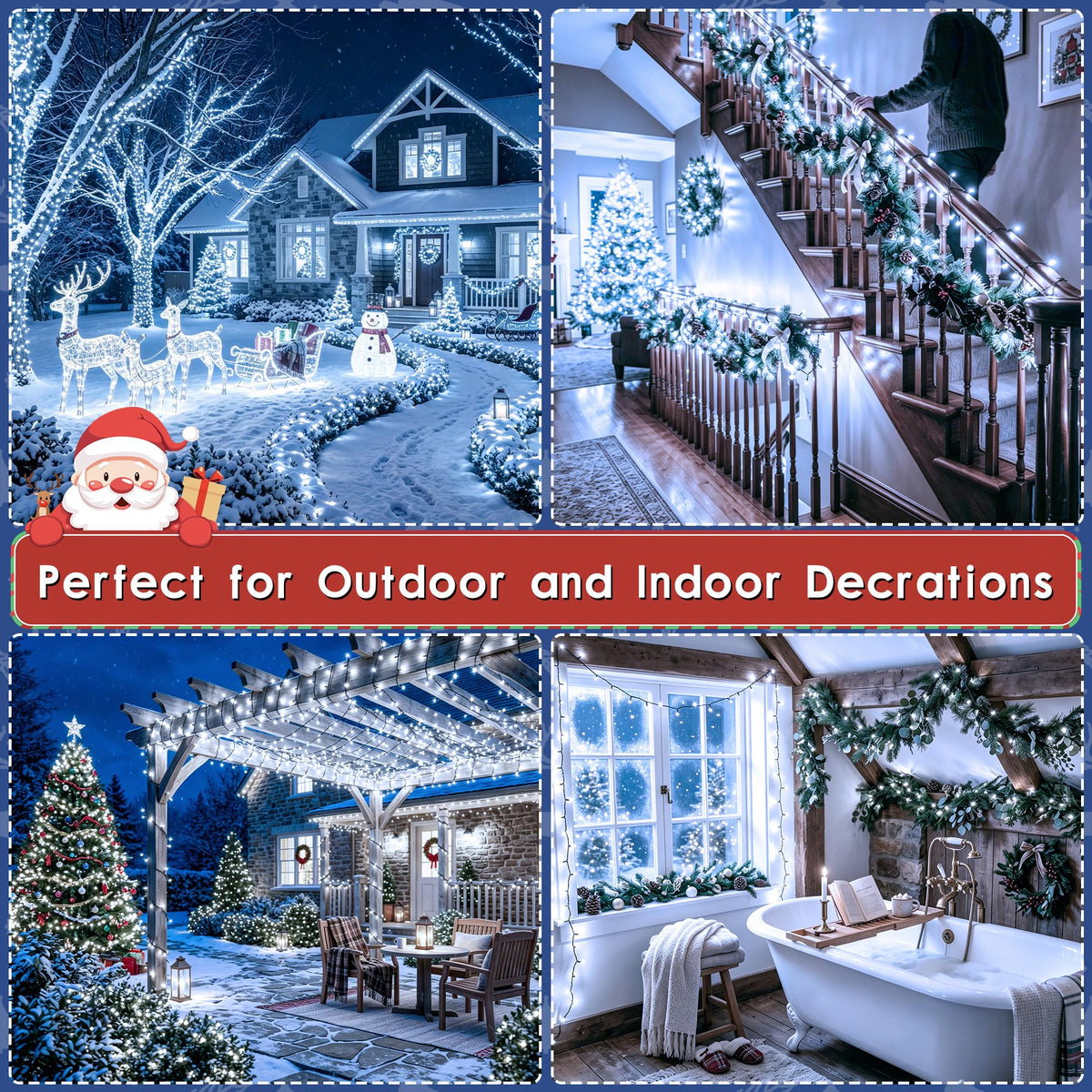 300 LED Christmas Lights Outdoor 98 FT Cool White Remote and Plug (Cool White / 300 LED)