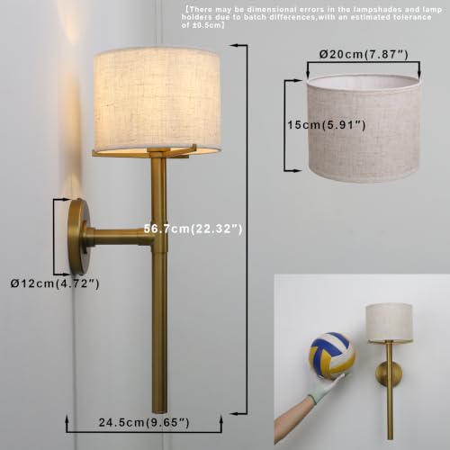 Fabric Shade Wall Sconce with Long Pole