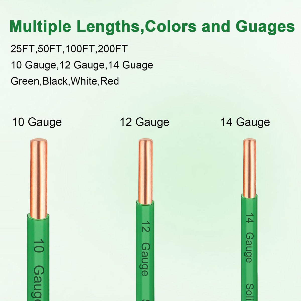 THHN Wire 14 Gauge 200FT (14 Gauge 200FT / Green)