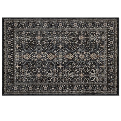Washable Area Rug 6×9 for Living Room (Dark Gray / 6' x 9' (Rectangular))