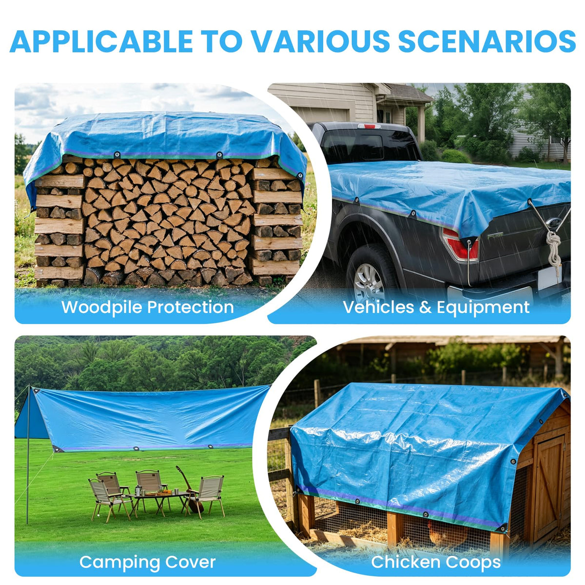 20x30 Ft Tarps Heavy Duty Waterproof with Grommets (20'x30')
