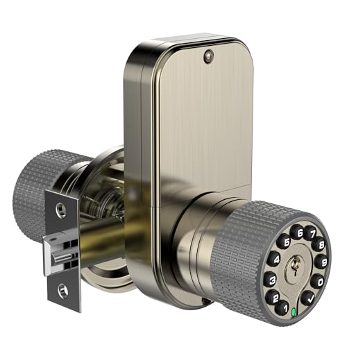 IU32 Double Sided Keypad Door Knob with Dual Cylinders and Key Alike