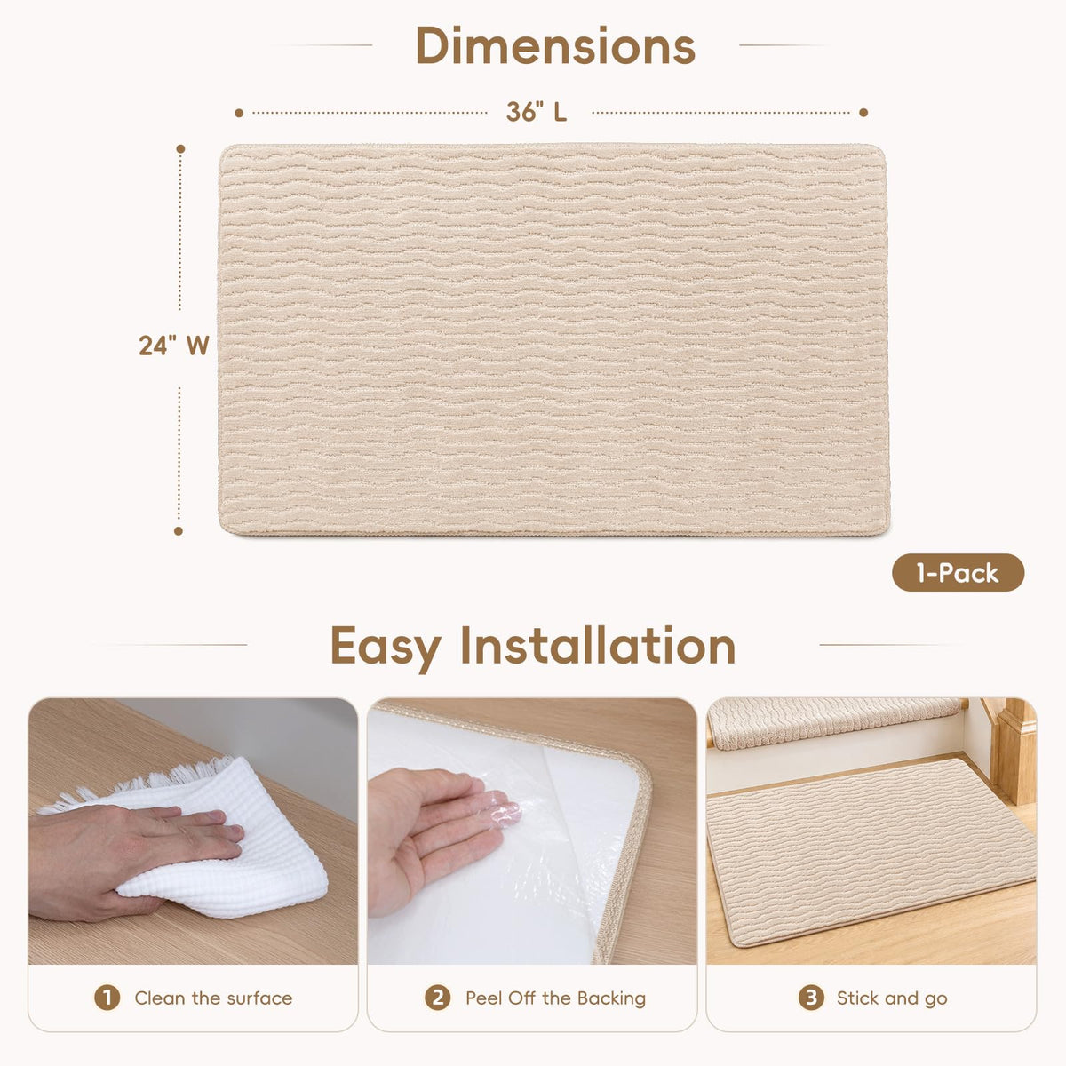 Stair Landing Mat (Oat Beige / 2' x 3' (Rectangular))