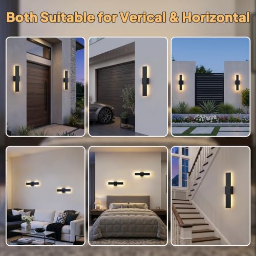 2 Pack Modern LED Outdoor Wall Light