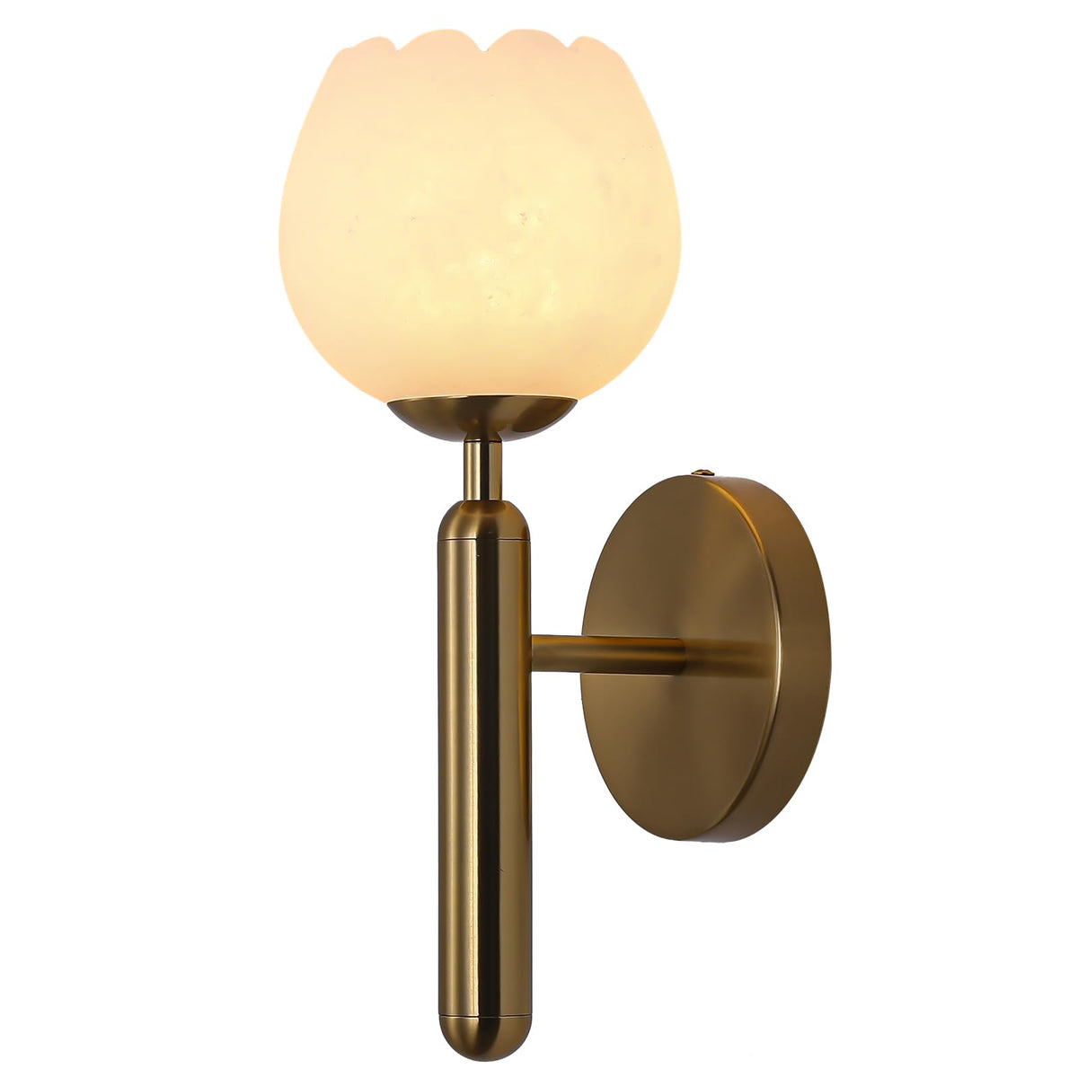 12.6in Alabaster Wall Sconces (Gold-12.6in-1 Pack)