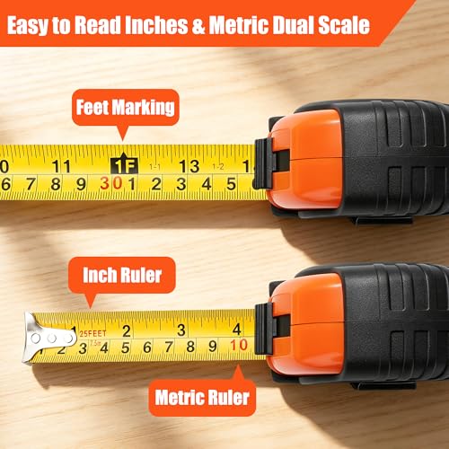 Gifts for Men Birthday Gift for Dad Grandpa Papa Uncle Husband Anniversary Christmas Fathers Day Valentines Day Useful Gifts for Men Genuine Leather Engraved 25 FT Tape Measure Tools