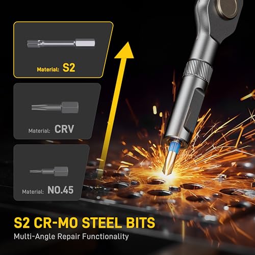 Magnetic Screwdriver Set Precision Multi Bit Repair Kit with Detachable Allen Wrench T Handle for Furniture