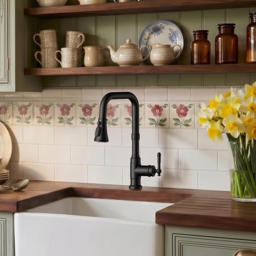 Vintage Kitchen Sink Faucet with Pull Down Sprayer