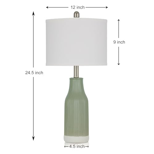 24.5" Ceramic Table Lamp for Bedroom (Sage Green - 24.5"H - 1 Pack)