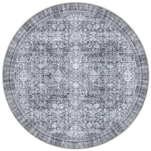 Round Rug 8ft (Black Grey / 8' (Round))