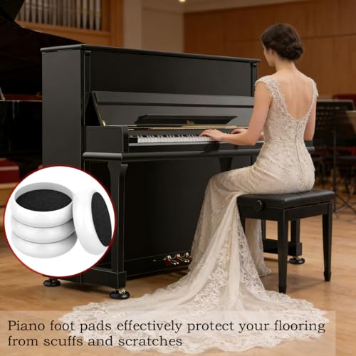 Piano Caster Cups (White / 16 Pack)