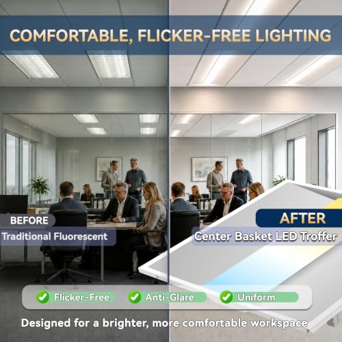 4 Pack 2x2 LED Troffer Light