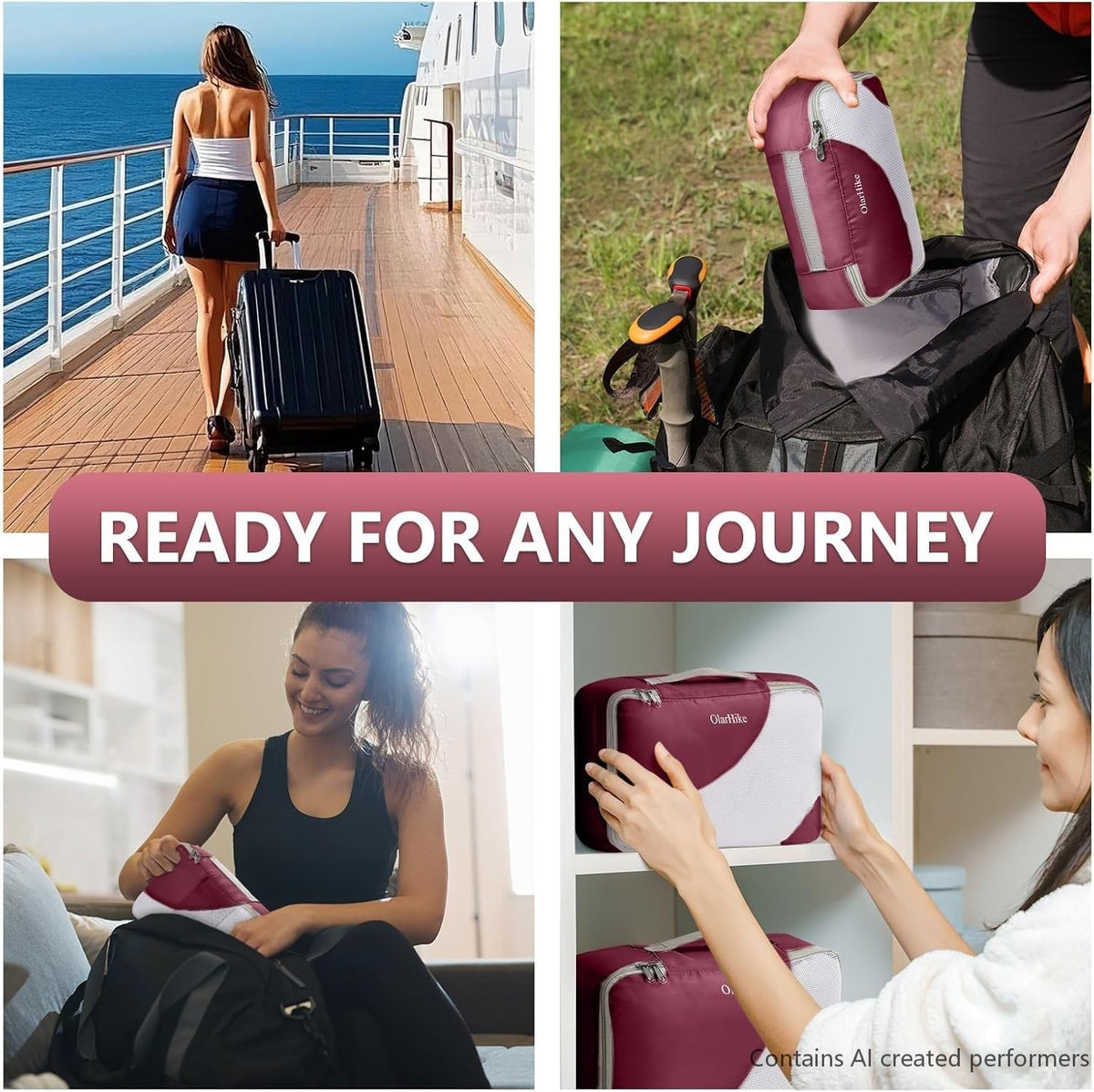 Packing Cubes for Travel (11 Burgundy)