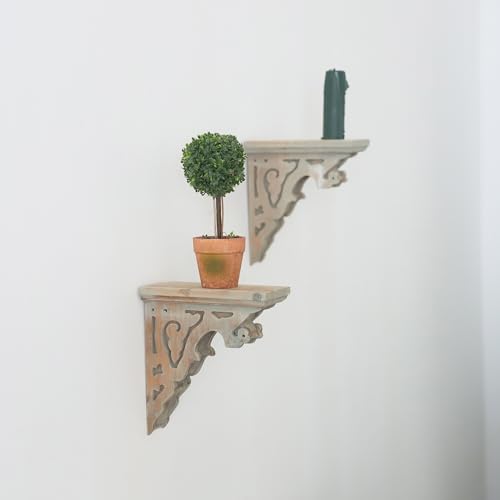 Corbels for Shelves Wood Corbels Decorative Set of 2 (Brown)