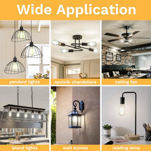 Edison Bulb ST19 Dimmable E26 Medium Base 4000K Neutral White 9Pack (ST19 6W (9 Count))