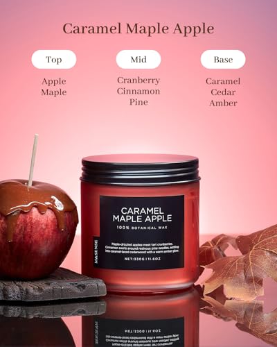 Fall Caramel Maple Apple Scented Candle Centerpieces for Tables 70H (Medium Jar / Caramel Maple Apple)