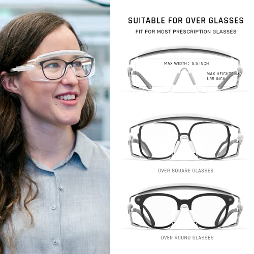 Anti fog Safety Glasses Over Glasses (White)