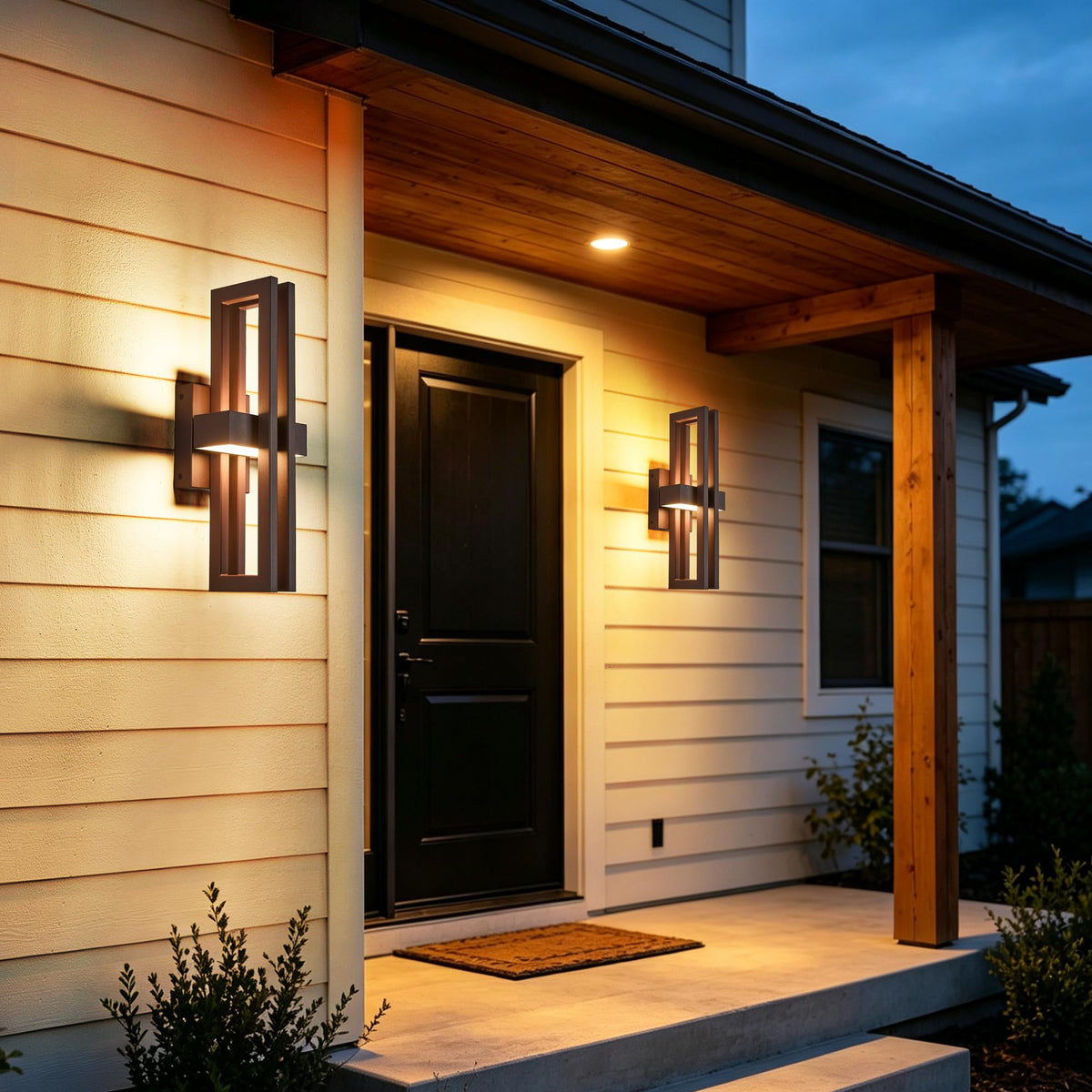 15" Modern Outdoor Wall Lights 2 (2Pack Small 15"H Textured Bronze)