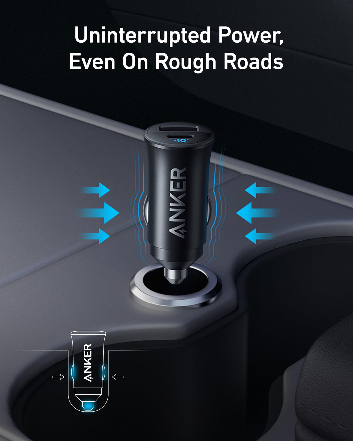 30W 2 Port PowerIQ 3.0 USB C iPhone Car Charger
