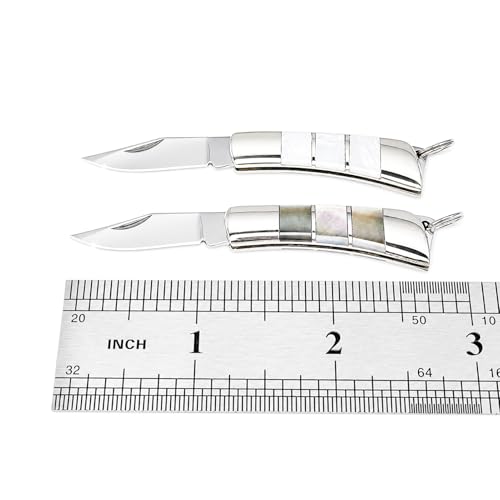 Miniature Gadgets Abalone Pocket Knife (White)
