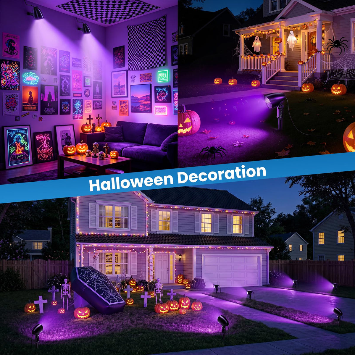 20W Halloween Black Light Spotlight Outdoor (Black)