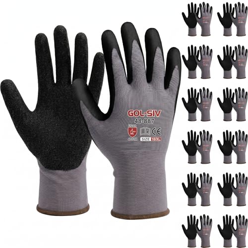 Work Gloves Nitrile Foam Coated 12 Pairs