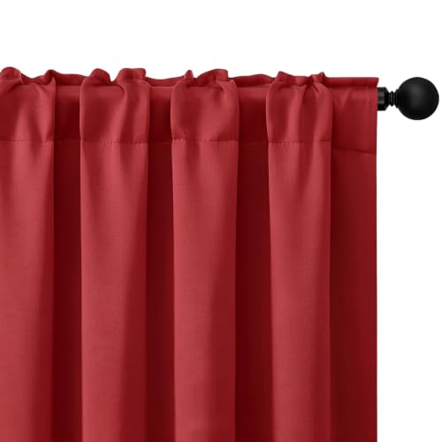 4 Panels Rod Pocket Blackout Window Curtains for Bedroom