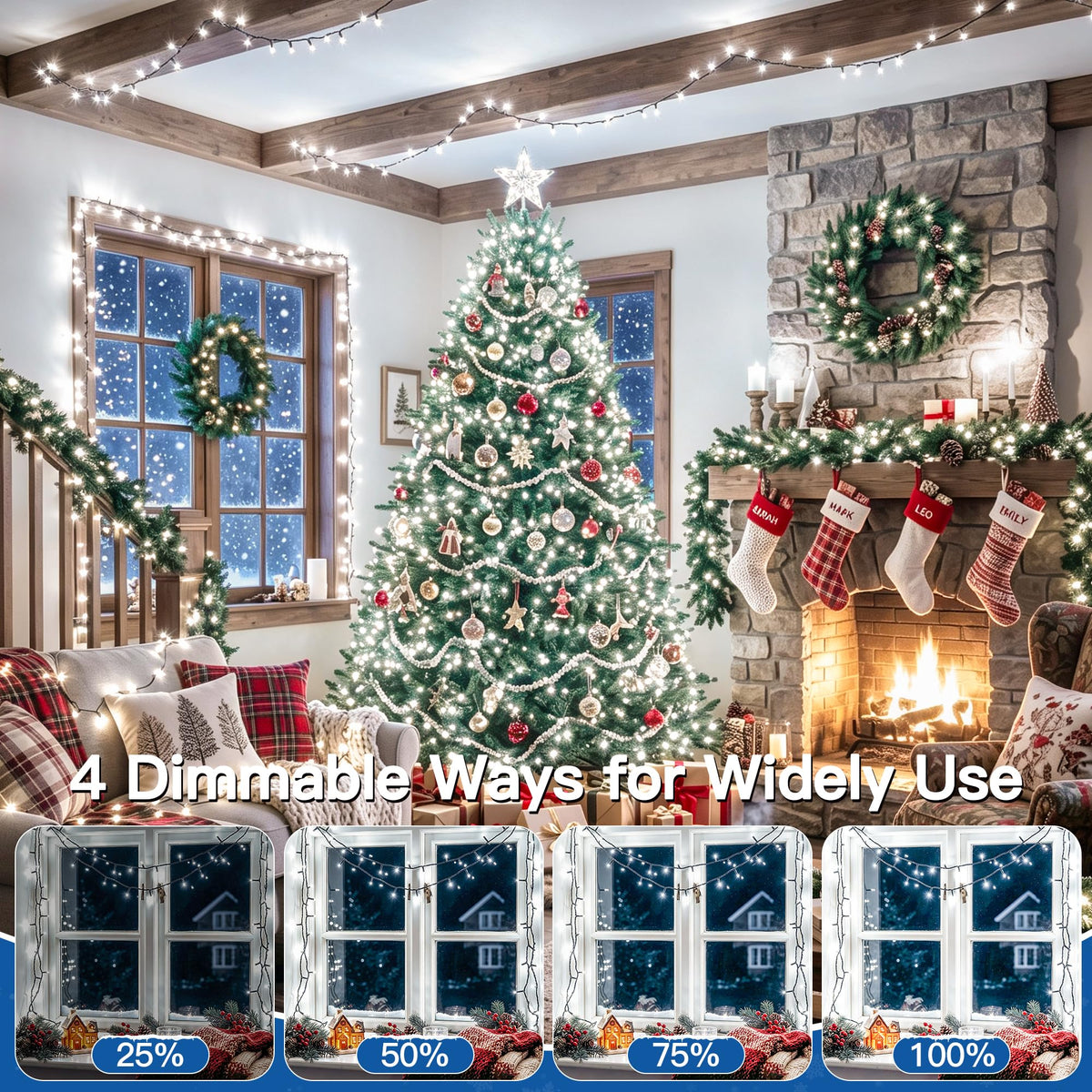 500 LED Christmas Lights Outdoor (Cool White / 500 LED)