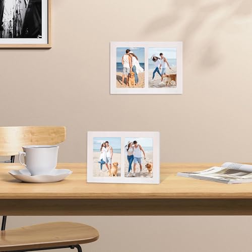 5x7 Collage Picture Frames (Rustic White / 8.5x11.8in (1Pack))