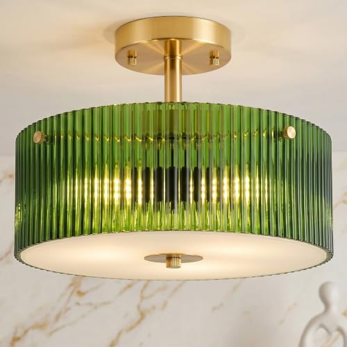 13.8" Gold Flush Mount Ceiling Light