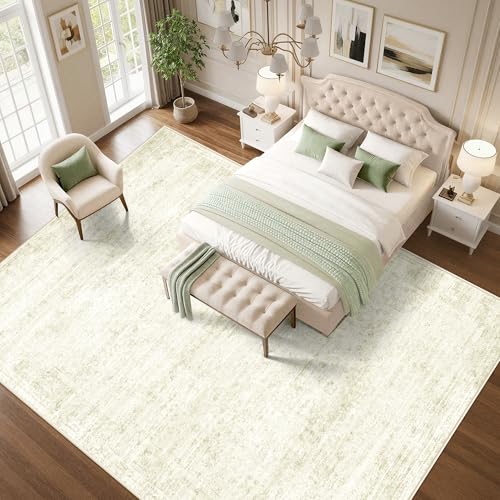 8x10 Washable Vintage Area Rug (Beige / 8' x 10' (Rectangular))