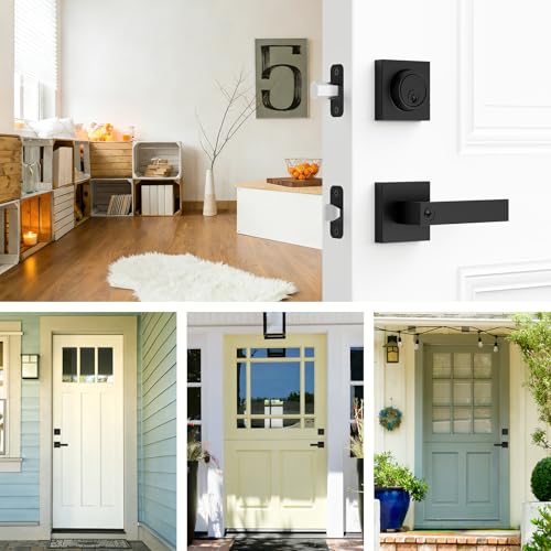 Exterior Door Lock Set with Deadbolt (Matte Black)