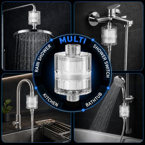 NSF Tested Shower Filter for Hard Water with Replaceable Cartridge (transparent)