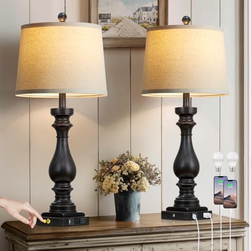 29" Tall Farmhouse Table Lamp for Living Room Side Table