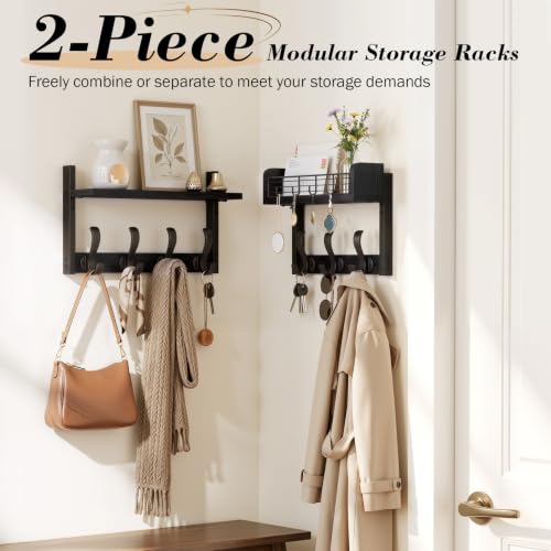 Coat Rack Wall Mount with Shelf