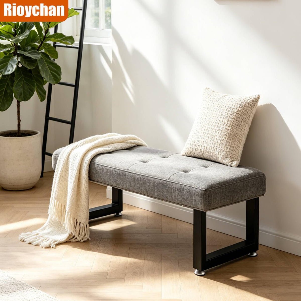 Metal Coffee Table Legs 16" H x 17.7" W Heavy Duty Set of 2 Black (H16" × W17.7" Square)