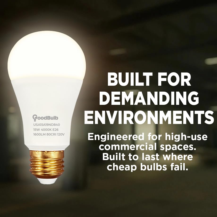 Made in USA A19 LED Light Bulbs (Cool White)