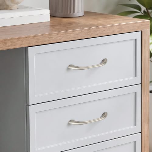 3 Pack Brushed Nickel Cabinet Pulls (Brushed Nickel / 5 Inch Hole Center)