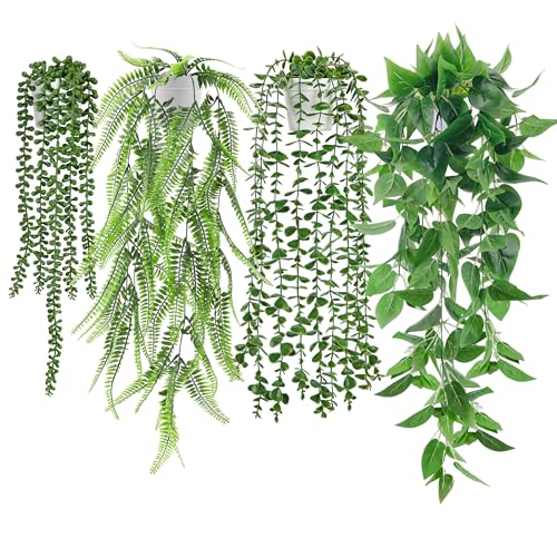 Fake Plants Hanging Artificial Ivy Vine Faux Eucalyptus Hanging Plants