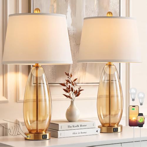 27" Glass Table Lamps for Living Room