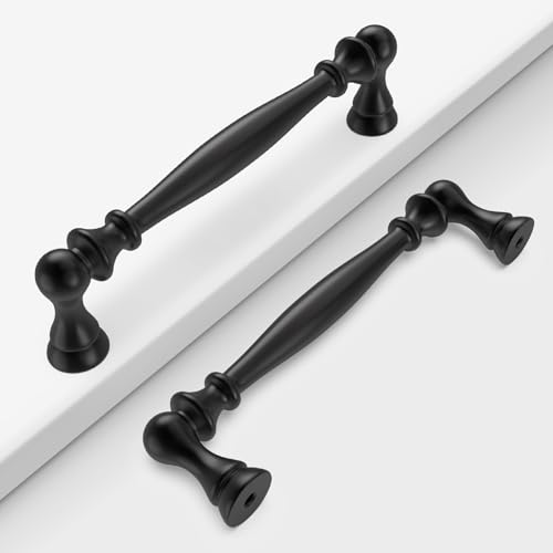 2 Pack 3-3/4 Inch(96mm) Matte Black Cabinet Handles,Kitchen Hardware (Matte Black / 3-3/4" Hole Center(96mm))