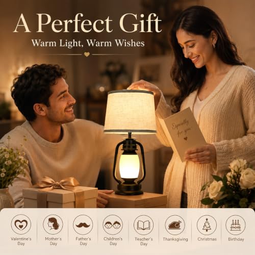 Dimmable Table Lamp Set of 2 with USB C Port with E26 Bulb