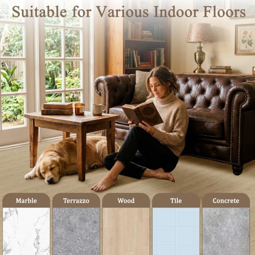 Peel and Stick Floor Tile 24" x 24" Vinyl Flooring (Nature Wood / 24 x 24 inch)