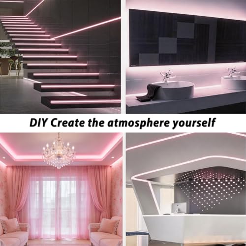 Pink & White LED Strip Light Kit for Bedroom (Pink & White / 40 FT)